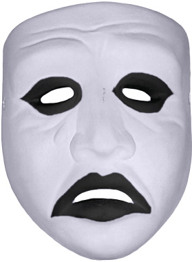 Tragedy Mask Plaster Plaque