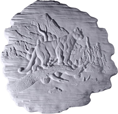 Cougar Scene Plaster Plaque