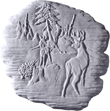 Deer Scene Plaster Plaque