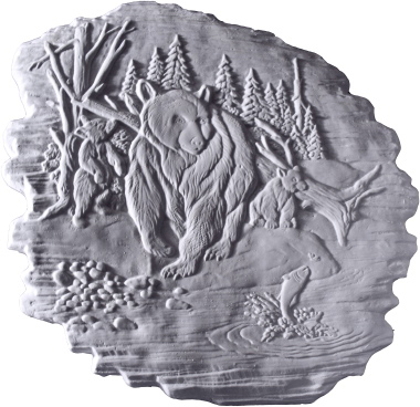 Bear Scene Plaster Plaque