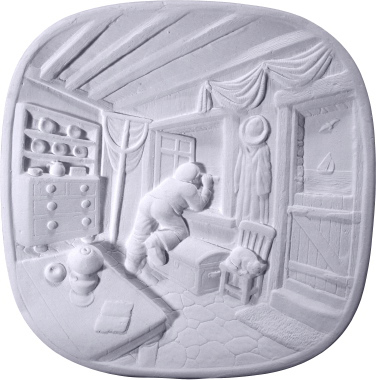 Sailor in Window Plate Plaster Plaque