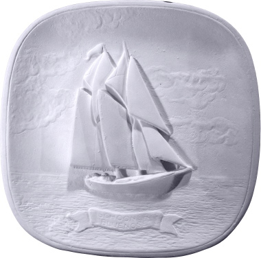 Schooner Bluenose Ship Plate Plaster Plaque