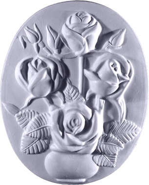 Oval Roses Plaster Plaque