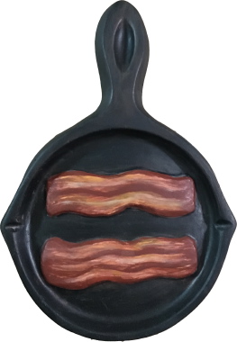 Frying Pan with Bacon Plaque