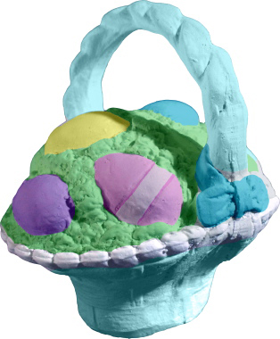 Egg Basket Small Plaster Statue