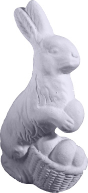 Chocolate Bunny Sitting Up Plaster Statue