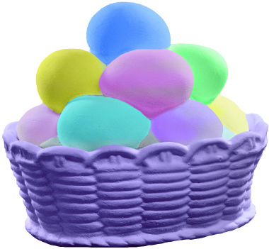 Basket of Eggs Box Plaster Statue