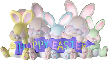 Hoppy Easter Plaster Statue