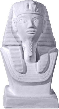 King Tut Bust on Base Plaster Statue Small