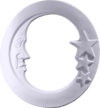 Moon and Star Plaster Picture Frame