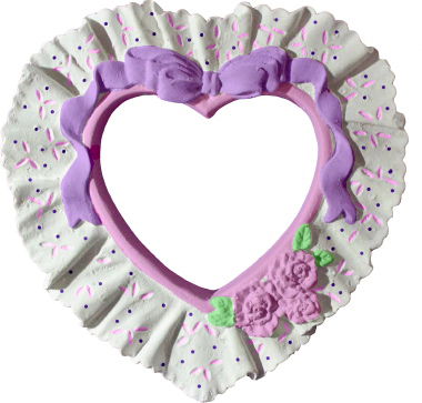 Ruffle Lace Heart Plaster Picture Frame Small