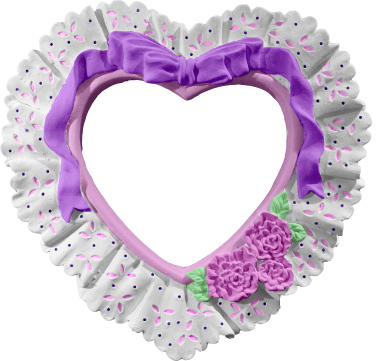 Ruffle Lace Heart Plaster Picture Frame Large