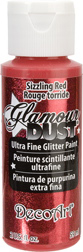 Glamour Dust Glitter Paint Sizzling Red  DecoArt