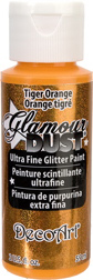 Glamour Dust Glitter Paint Tiger Orange  DecoArt