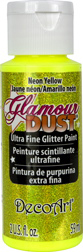 Glamour Dust Glitter Paint Neon Yellow  DecoArt