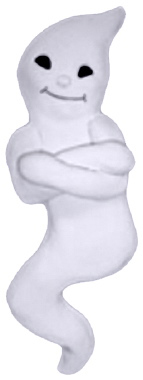 Ghost with Arms Crossed Plaster Plaque
