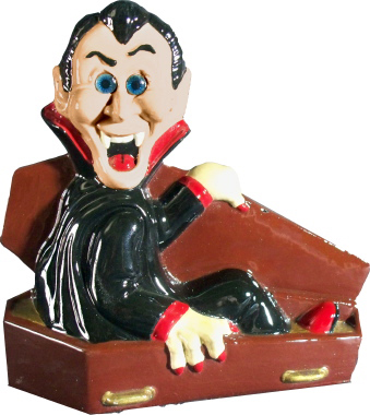 Vampire in Coffin Plaster Statue
