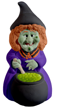 Witch with Cauldron Small Plaster Statue