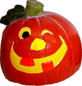 Pumpkin with Leaf Plaster Statue