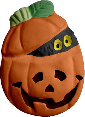 Someone peeking out of pumpkin Plaster Plaque