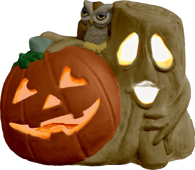 Haunted Tree Plaster Lightup Statue