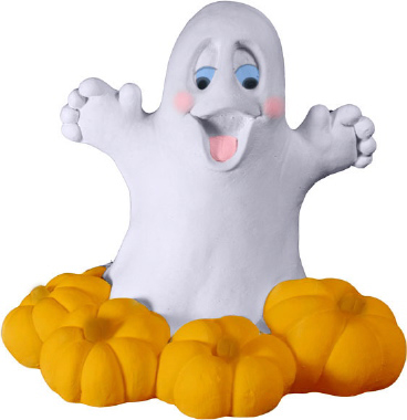 Ghost on Pumpkin Patch Plaster Statue