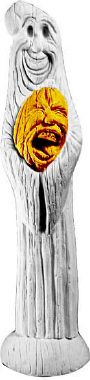 Slim Ghost with Jack O Lantern Plaster Statue