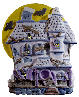 Haunted House Plaster Plaque
