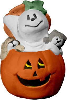 Peek a Boo Ghost Plaster Statue