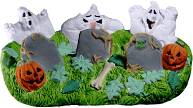 Silly Ghost Bowl Plaster Statue