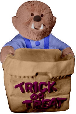 Werewolf Trick or Treat Bag Plaster Statue