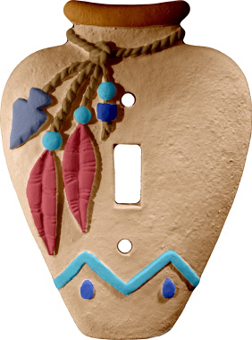 Southwestern Vase Plaster Light Switch Plate
