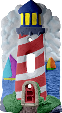 Lighthouse Plaster Light Switch Plate