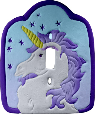 Unicorn Plaster Light Switch Plate