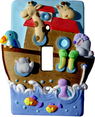 Noahs Ark Plaster Light Switch Plate