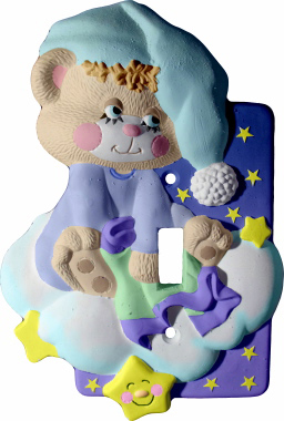 Bear on Cloud Plaster Light Switch Plate