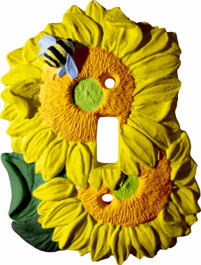 Sunflowers Plaster Light Switch Plate