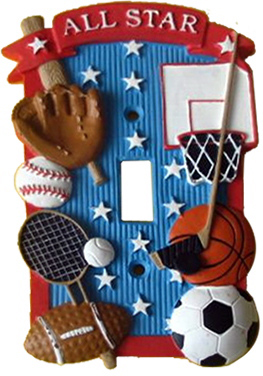 All Star Sports Plaster Light Switch Plate