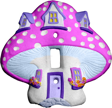 Mushroom House Plaster Light Switch Plate Cover
