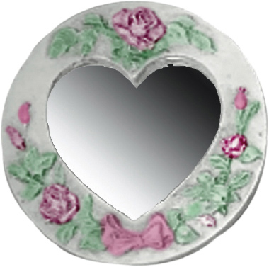 Rose Heart Plaster Mirror