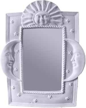 Sun and Moons Plaster Mirror Rectangle