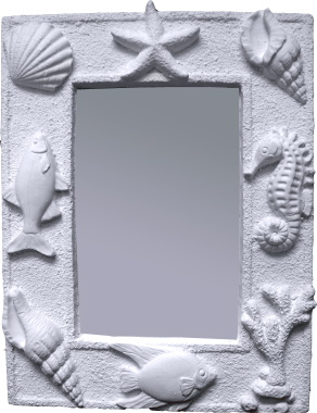 Sea Life Plaster Mirror