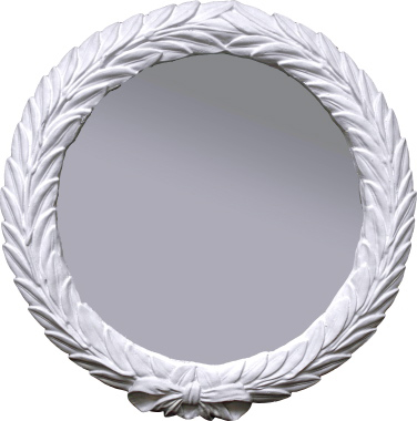 Round Laurel Leaf Plaster Mirror
