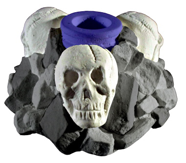 Three Skulls Plaster Candleholder