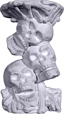 Three Skulls Mini Plaster Pedestal
