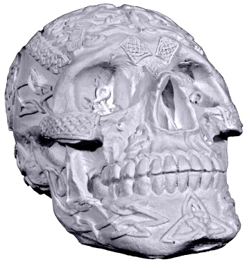 Celtic Skull Plaster Statue