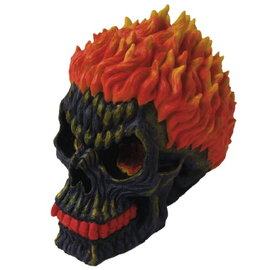 Blazing Skull Plaster Statue