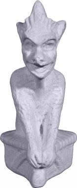 One Horned Gargoyle Plaster Statue