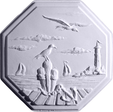 Nautical Octagon Plaster Plaque Medium