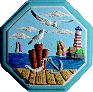 Nautical Octagon Plaster Plaque Small